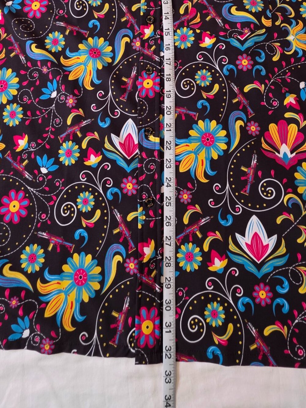 Retro Rifle "Flores De Mayo" Men's Button-down Short Sleeve Shirt, Size 2XL - Picture 6 of 8
